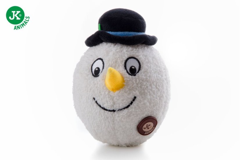 JK ANIMALS, plyšová snehová guľa X-Mas, plyšová pískacia vianočná hračka pre psov 16 cm