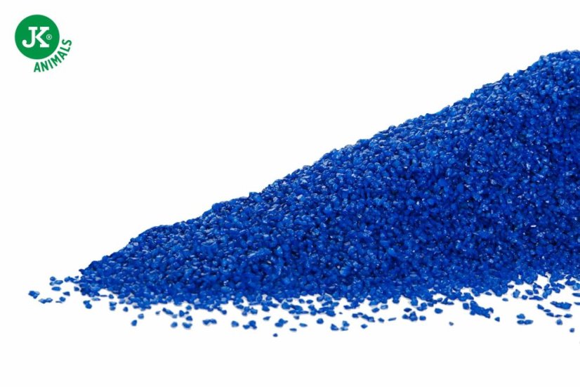 JK ANIMALS Farebný dekoračný štrk modrý, do akvária a terária, 0,5 kg