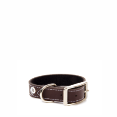 JK Široký kožený obojok LUX 24 mm/40 cm hnedý