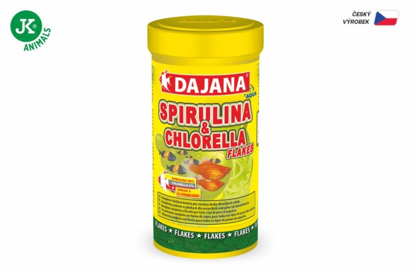 Dajana Spirulina & Chlorella Flakes, vločky – krmivo, 100 ml