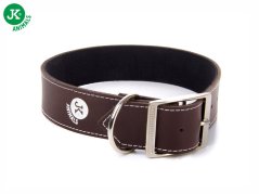 JK Široký kožený obojok LUX 43 mm/70 cm hnedý
