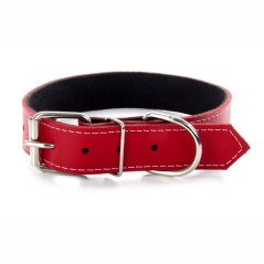 Kožený obojok JK Classic pre psov, 3,8×70 cm, červený