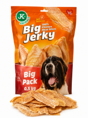 JK ANIMALS Big Jerky 100% Chicken Meat, sušené kuracie plátky filet, 500g.