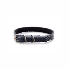 Kožený obojok JK Classic pre psov, 1,2×35 cm, čierny