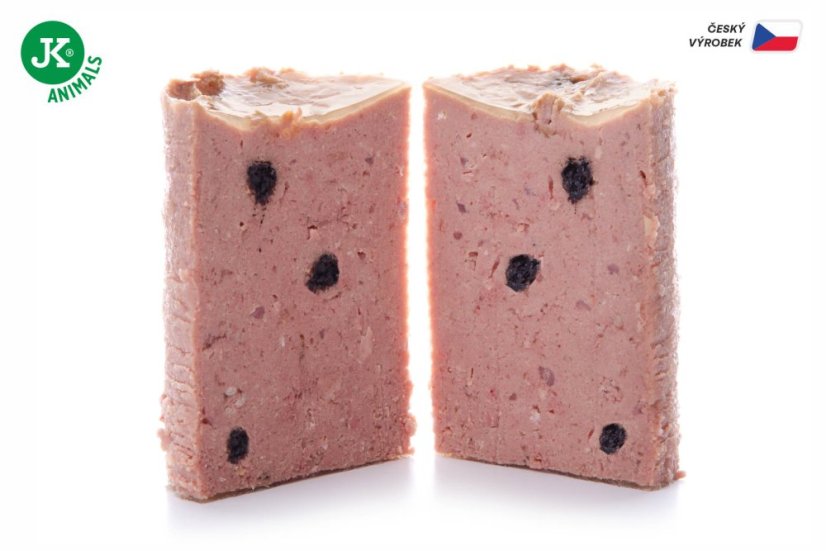 6× 400 g, JK Premium Duck & Blueberry, Paté with Chunks, 60 % Meat, kačacie s čučoriedkami