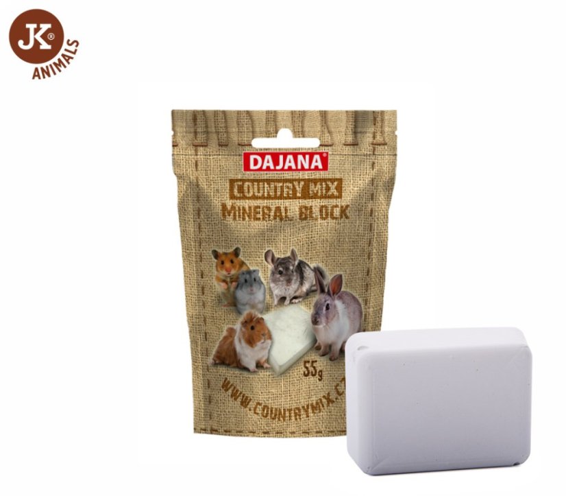 Dajana – COUNTRY MIX, Mineral block, minerálny kameň pre hlodavce 55 g