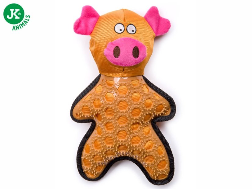 JK ANIMALS, Prasa nylonová pískacia hračka s TPR prvkami, veľkosť 29 cm