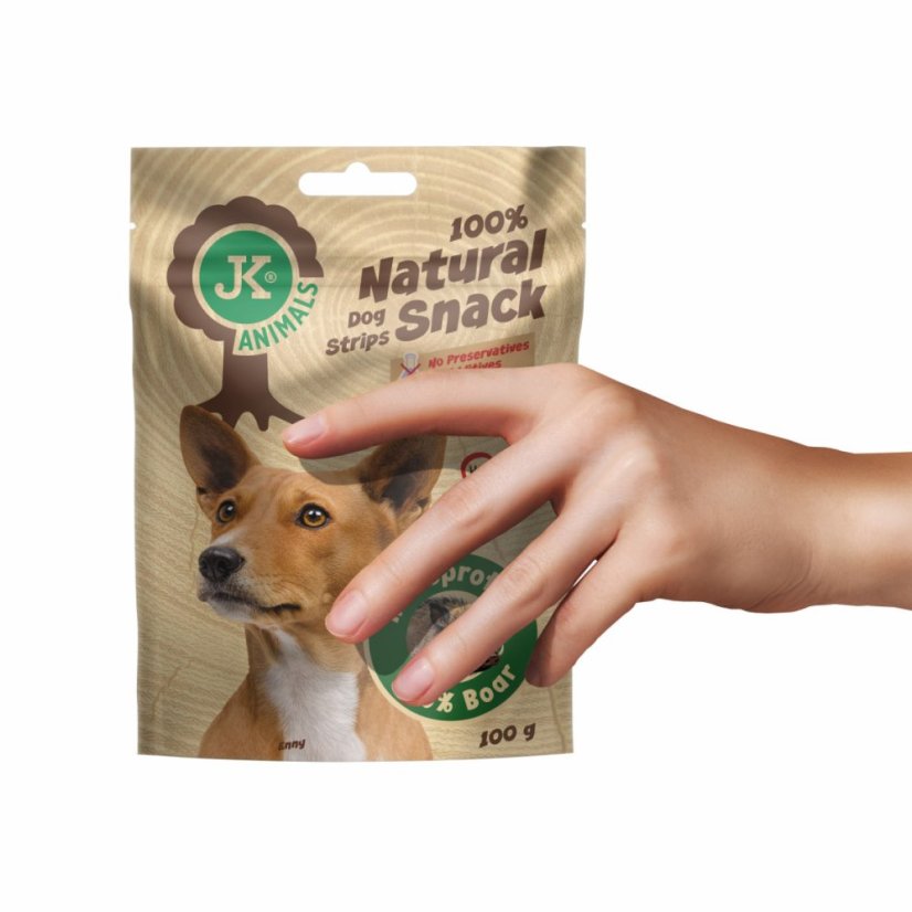 JK ANIMALS 100% Natural Snack, Monoproteín Boar, 100% DIVIAK, 100 g
