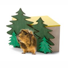JK ANIMALS domček Les rohový pre morčata 15×15×16 cm