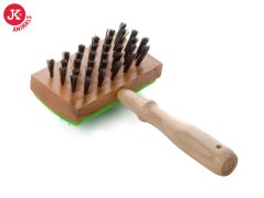 JK ANIMALS Obojstranná drevená kefa pre psov 16x9 cm