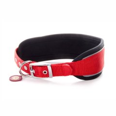 Nylonový obojok Comfort s mäkkou výstuhou XL, 7,6×51–60 cm, červený