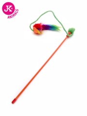 JK ANIMALS TPR loptička s plyšom na prúte, hračka 40 cm