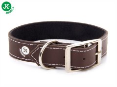 JK Široký kožený obojok LUX 28 mm/50 cm hnedý