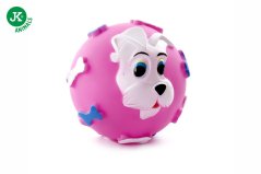 JK ANIMALS Vinylová lopta psík, pískacia hračka pre psov, 10 cm