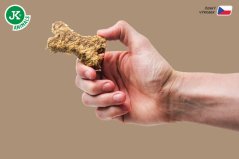 JK ANIMALS, Mini mäsová kosť natural s koreňom púpavy 7 cm, 1ks