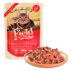 Sams Field True Meat Fillets with Beef & Beetroot for sterilized cats (Sam's Field) 85g
