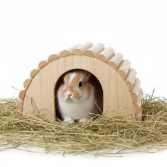 JK ANIMALS Drevený domček iglu z masívu pre králiky, 30×20×17 cm