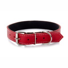 Kožený obojok JK Classic pre psov, 3×65 cm, červený