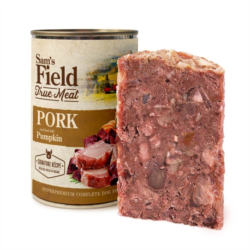 6x 400g, Sam's Field True Pork Meat & Pumpkin, superprémiová konzerva, (Sams Field)