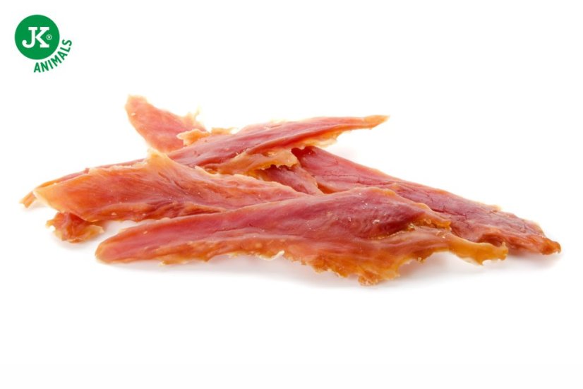 JK ANIMALS sušené kačacie mäso, mäsová maškrta, +25 % Gratis, 100g
