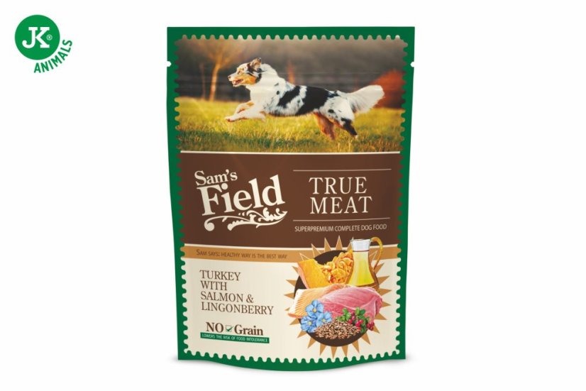 12× 260 g, Sam's Field True Meat Mix, (superprémiové kapsičky pre psy)