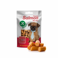 JK ANIMALS sušené lososové mini kúsky pre šteňatá, mini mäsová šteňacia maškrta (Puppies Salmon Mini Bits Meat Snack) 50 g