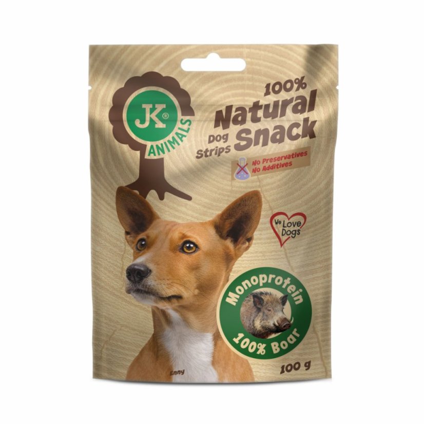 JK ANIMALS 100% Natural Snack, Monoproteín Boar, 100% DIVIAK, 100 g
