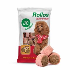 JK Animals Rollos Tasty Snack Ham, šunkový Rollos, pečená maškrta pre psov, 500 g