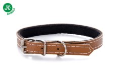 Kožený obojok JK Classic pre psov, 1,2×35 cm, hnedý