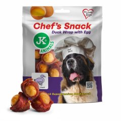 JK ANIMALS Chef's Meat Snack, sušený kačací wrap s vajíčkovými žĺtkami 200 g