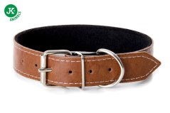 Kožený obojok JK Classic pre psov, 3,8×70 cm, natural, prírodný