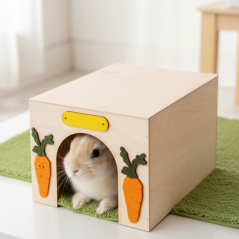 JK ANIMALS Domek Kvádr, drevený domček pre králiky 28×23×19 cm