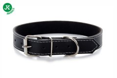 Kožený obojek JK Classic pro psy, 3×65 cm, černý