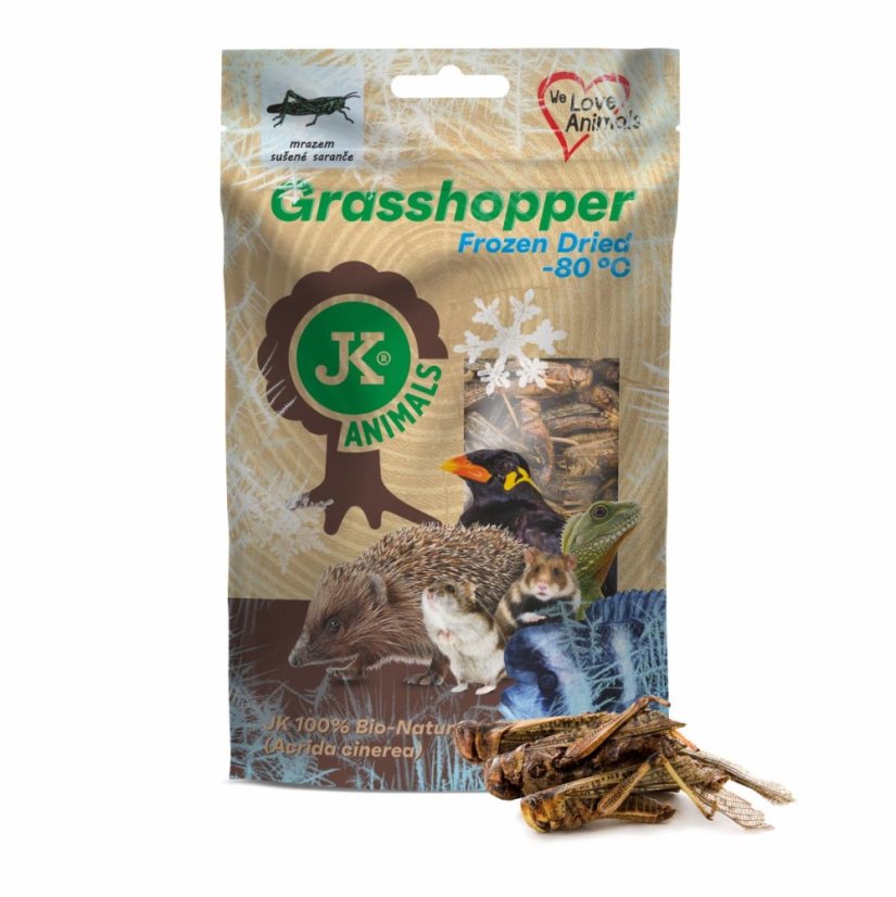 JK ANIMALS, mrazom sušené saranče, 80 g