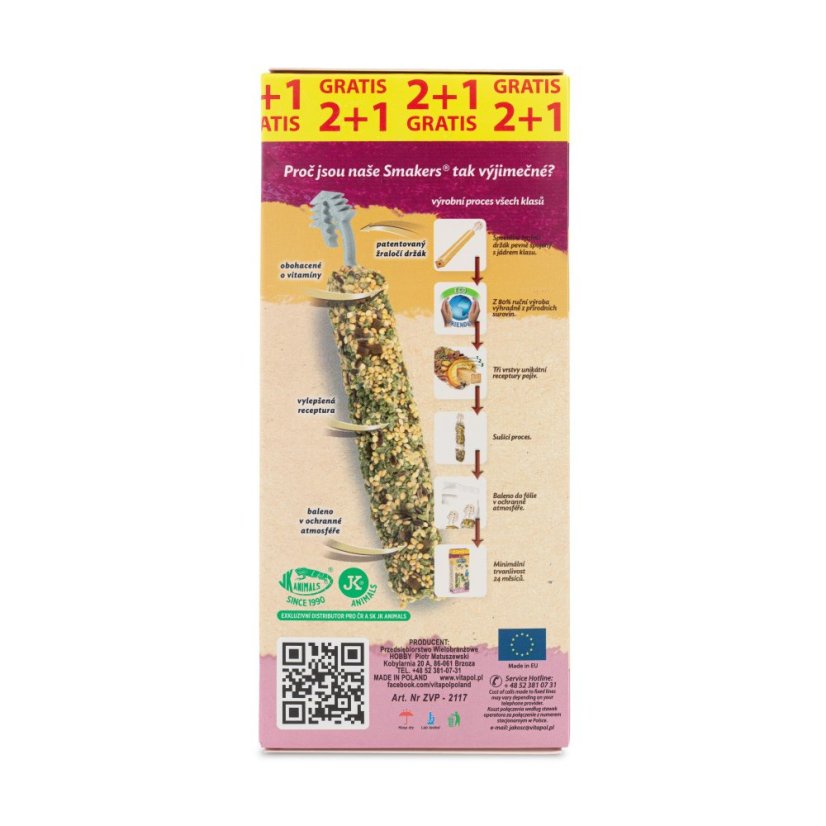 Vitapol 2+1 gratis, banán, jahoda, kiwi, 3 klasy papagaj 135 g