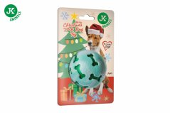 JK ANIMALS, Vianočná hračka - TPR lopta, pískacia, 7,5 cm