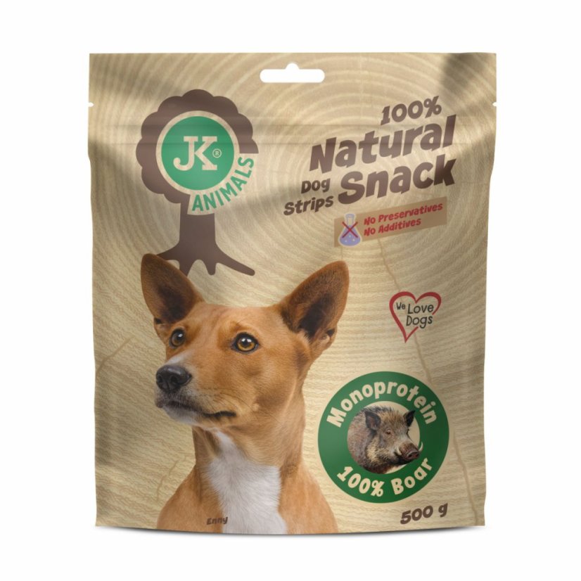 JK ANIMALS 100% Natural Snack, Monoproteín Boar, 100% DIVIAK, 500 g