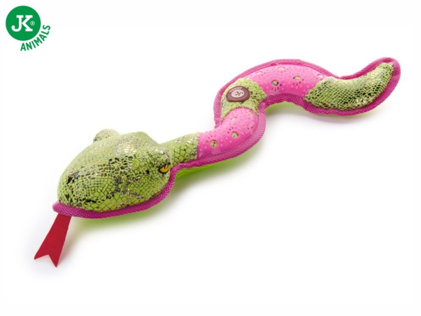 JK ANIMALS, Had plyšová pískacia hračka s TPR prvkami, veľkosť 42 cm