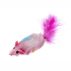 JK ANIMALS Plyšová chrastiaca myška s pierkami 16 cm