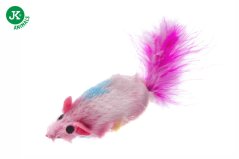 JK ANIMALS Plyšová chrastiaca myška s pierkami 16 cm
