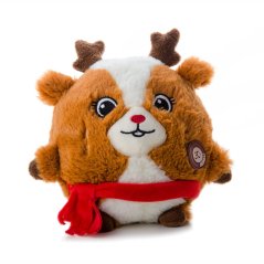 JK ANIMALS, plyšová guľa sob X-Mas, plyšová pískacia vianočná hračka pre psov 19 cm