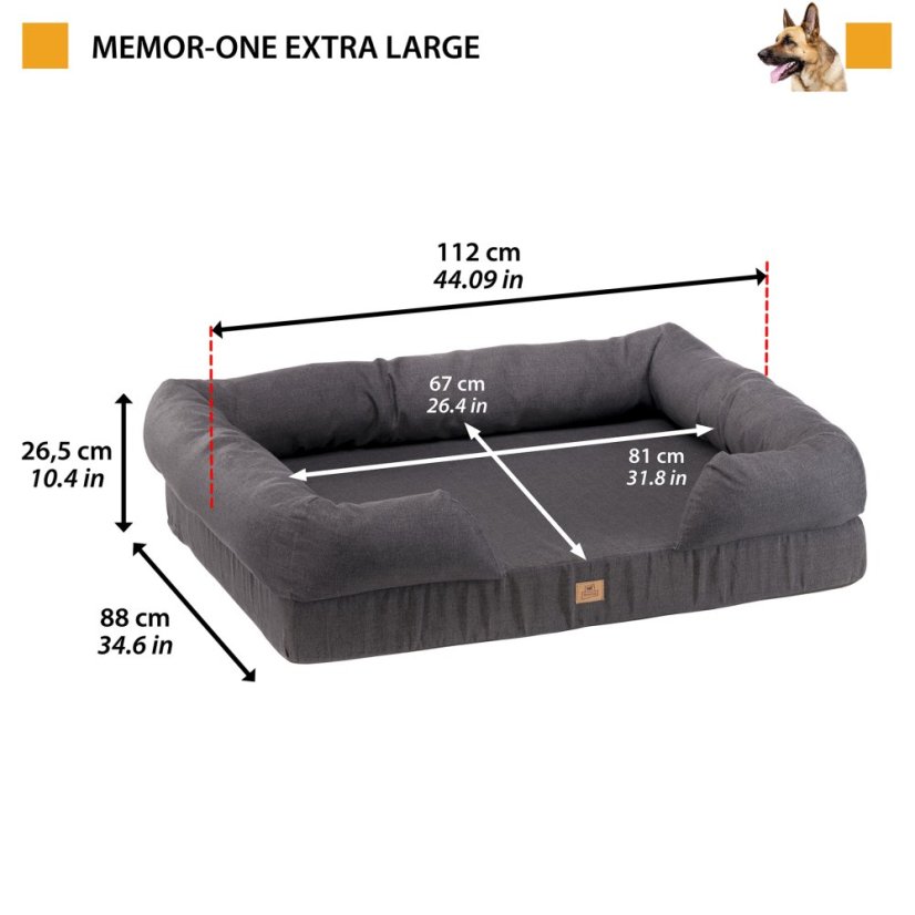 Ferplast MEMOR ONE XL ortopedický pelech 112 x 88 x 26,5 cm