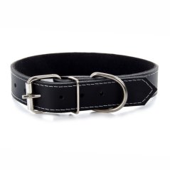 Kožený obojok JK Classic pre psov, 3,8×70 cm, čierny
