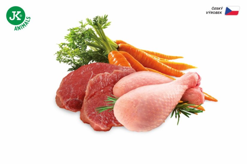 6× 400 g, Sam's Field True Chicken & Veal Meat with Carrot for Puppies (Sams Field mäsová konzerva)