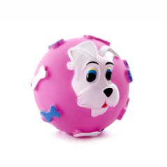 JK ANIMALS Vinylová lopta psík, pískacia hračka pre psov, 10 cm