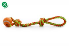 JK ANIMALS Bavlnené preťahovadlo s tenisákom, bavlnené preťahovadlo pre psov, 43 cm