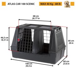 Ferplast ATLAS CAR 100 SCENIC, prepravka do auta čierna 100 x 60 x 66 cm
