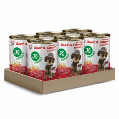 6× 400 g, JK Premium Beef & Carrot, Paté with Chunks, 60 % Meat, hovädzie s mrkvou