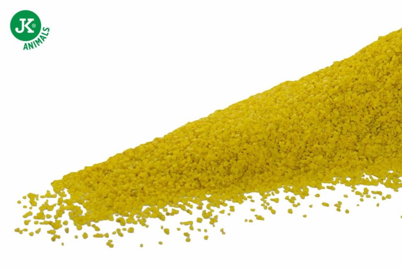 JK ANIMALS Farebný dekoračný štrk žltý, do akvária a terária, 0,5 kg