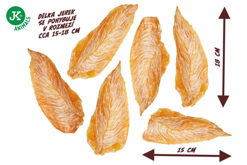 JK ANIMALS Big Jerky 100% Chicken Meat sušené kuracie filety 1 ks, cca 10 g